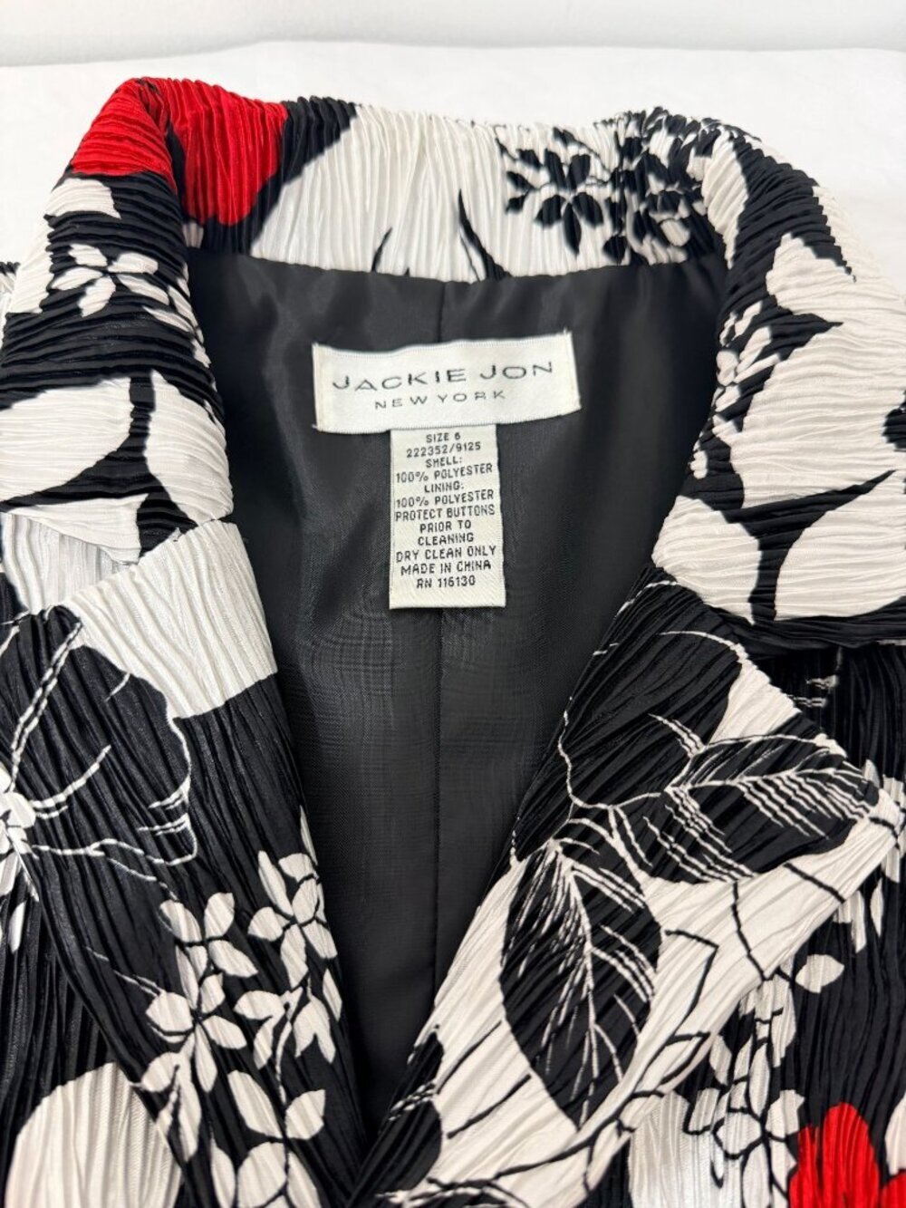 Jackie Jon Womens Floral Print Blazer Jacket Multicolor Size 6 Long Sleeve - Picture 4 of 13